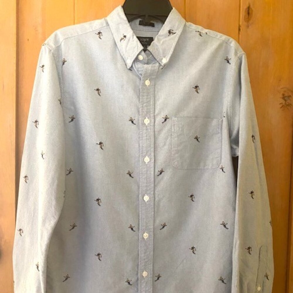 J.Crew Blue Button-Down Oxford Shirt Men's Slim Size Medium